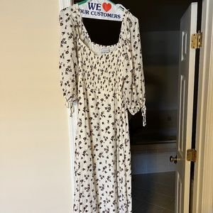 Faithful the brand tan floral smocked dress